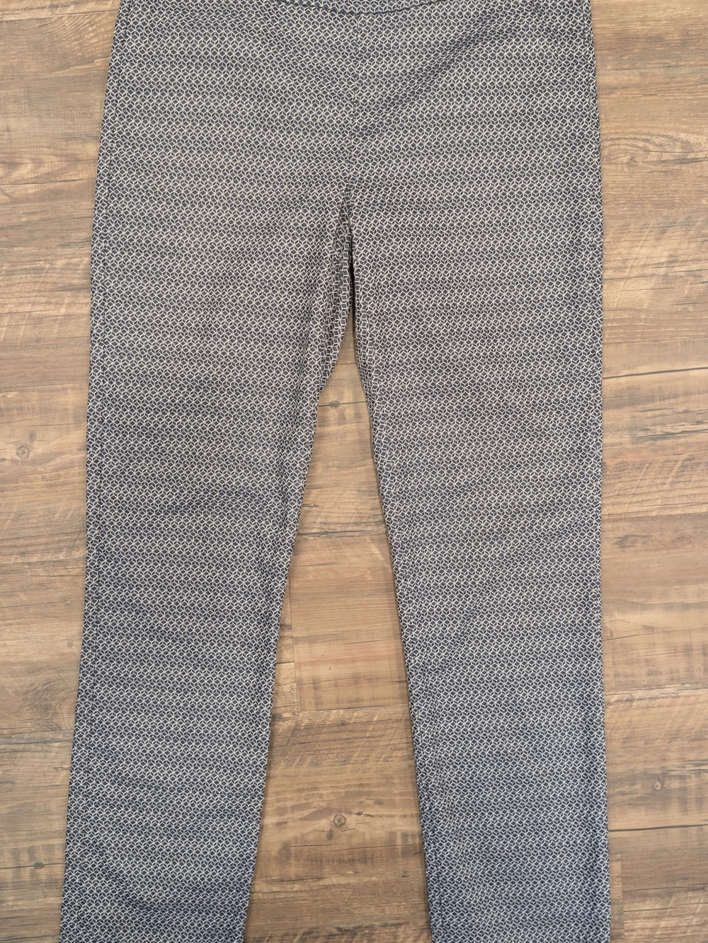 Dana Buchman Tummy Control Navy Patterned Pull-on Pants